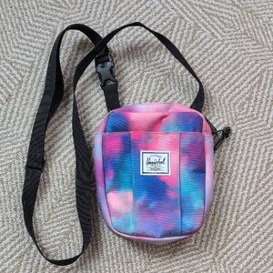 Herschel Supply Company Pink Blue Dreamy Tye Dye Mini Canvas Crossbody Bag